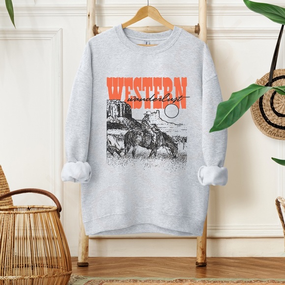 🚨 SALE 🚨 Western Wanderlust Graphic Crewneck Sweatshirt - Picture 5 of 9